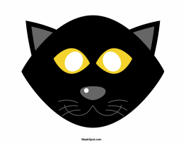 Printable black cat mask