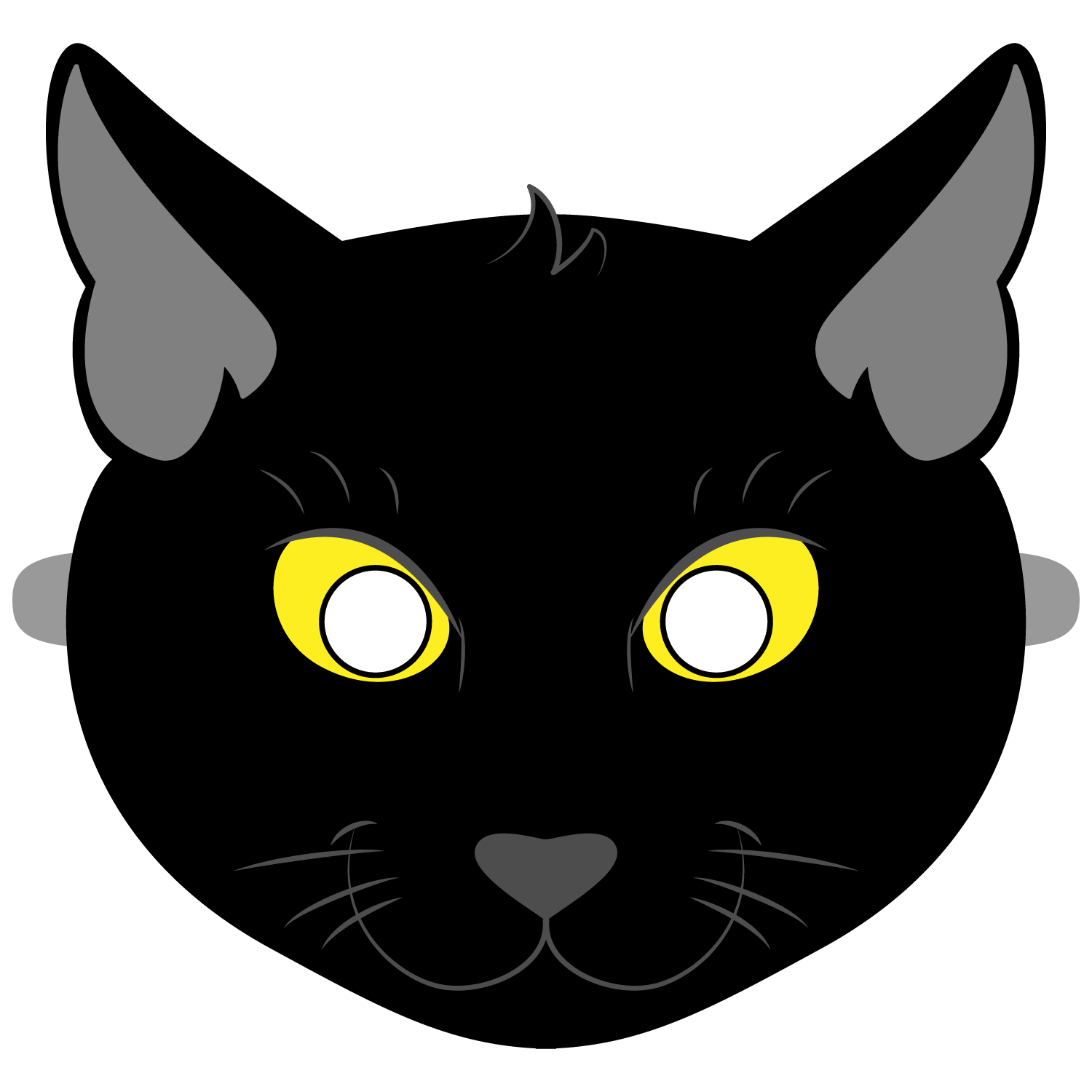Black cat mask template free printable papercraft templates