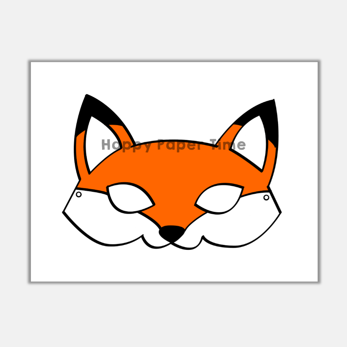 Fox paper mask printable woodland forest animal coloring craft activity made by teachers