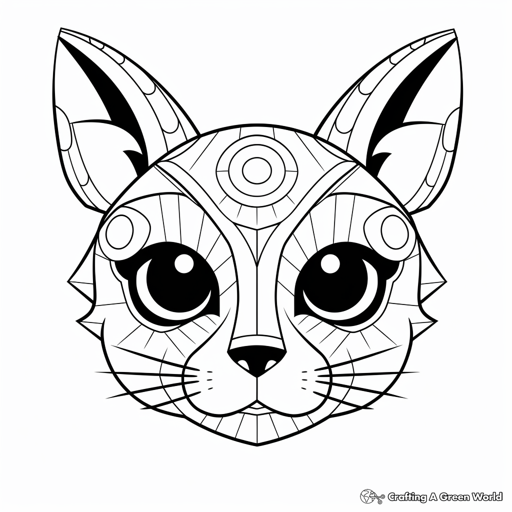 Cat head coloring pages