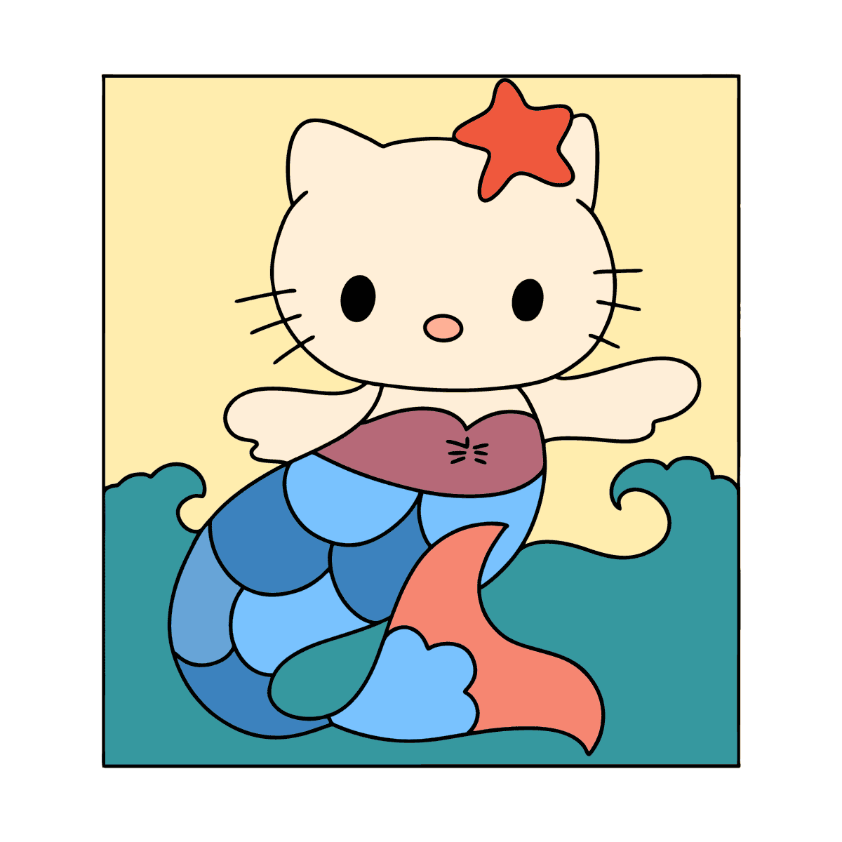 Hello kitty mermaid coloring page â online and print for free