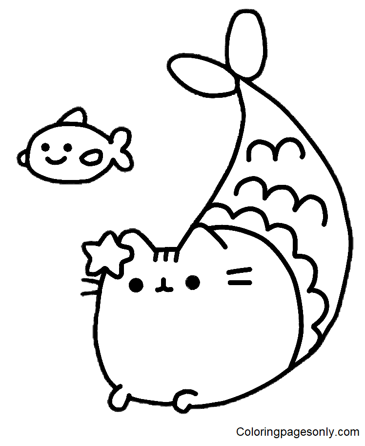 Pusheen coloring pages printable for free download