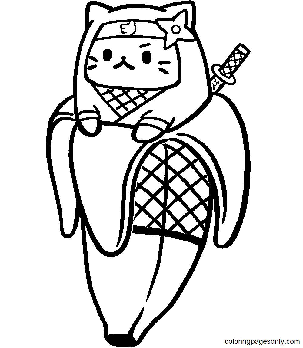 Ninja bananya coloring page