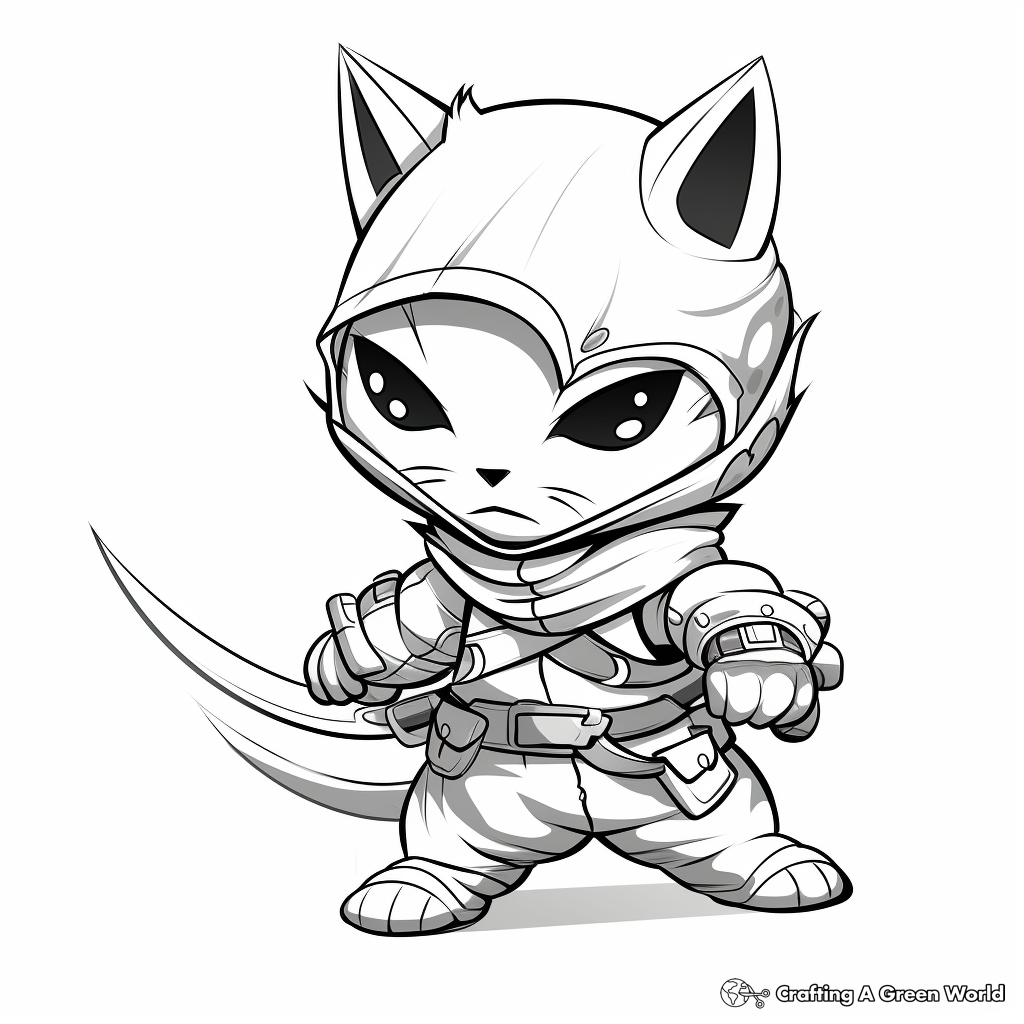 Cat ninja coloring pages
