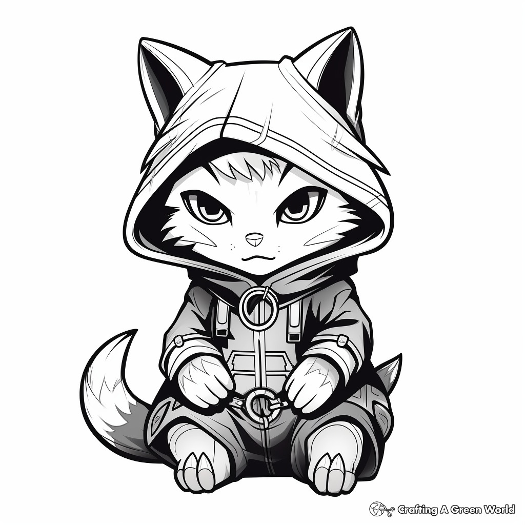 Cat ninja coloring pages