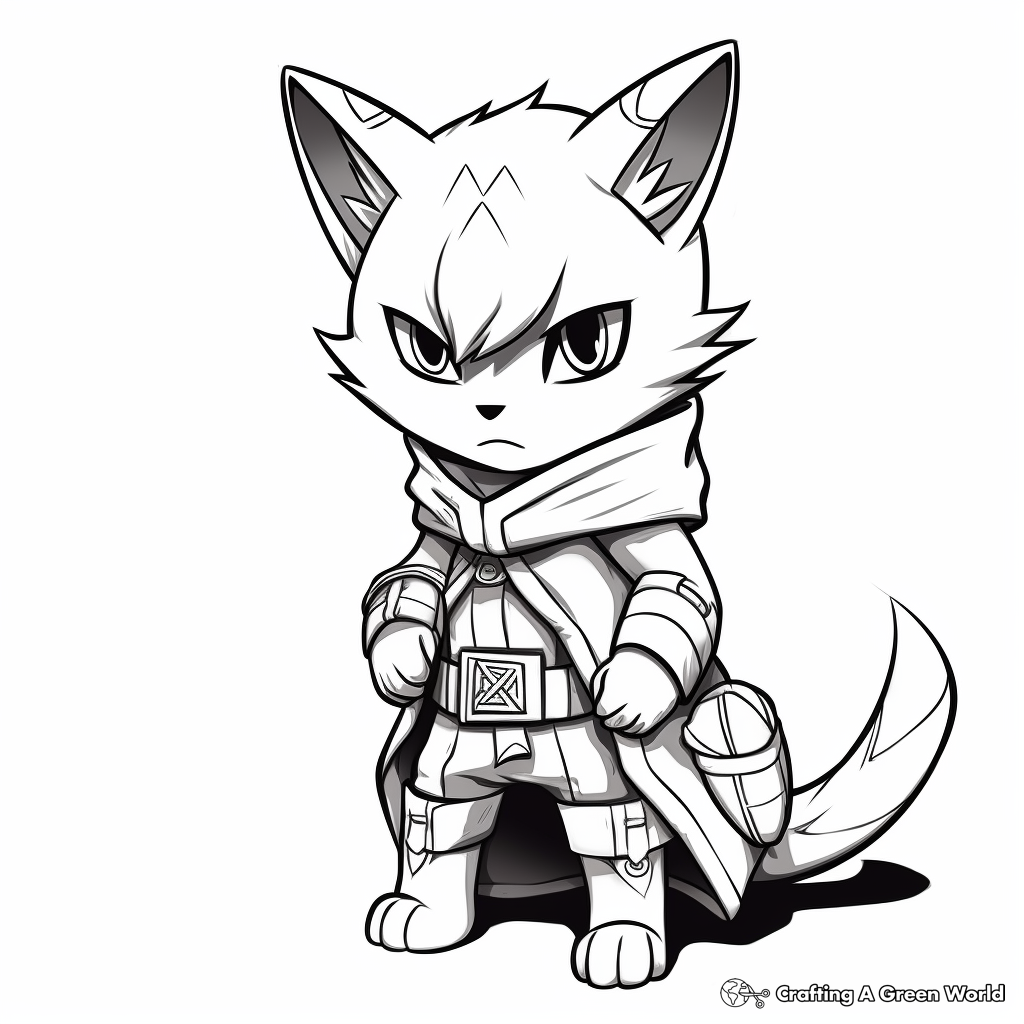 Cat ninja coloring pages