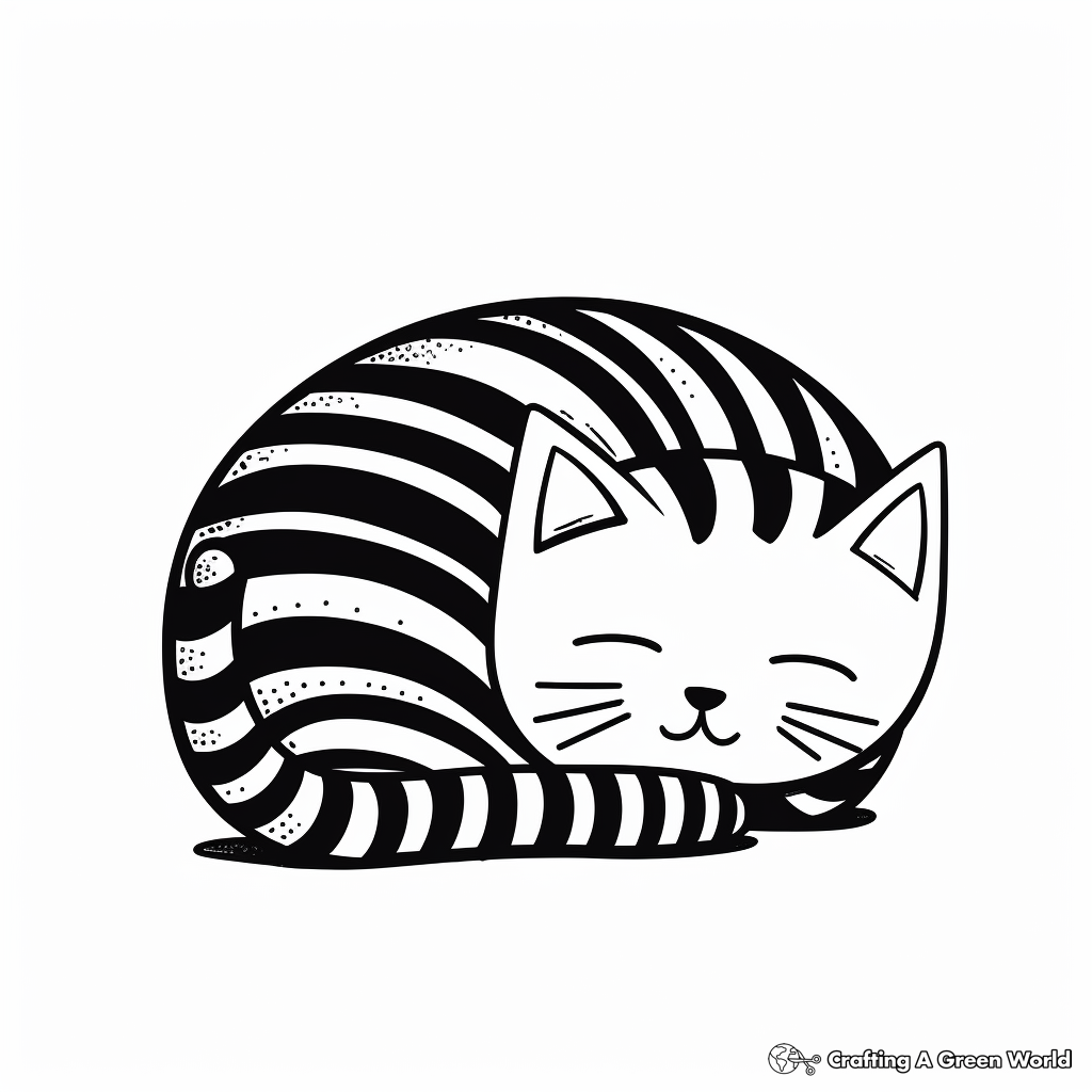 Striped cat coloring pages