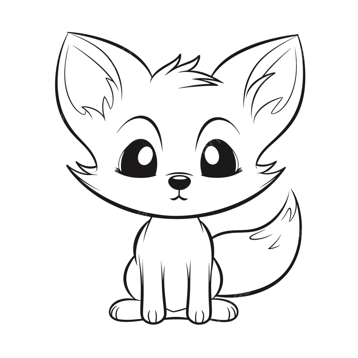 Cartoon fox coloring page png transparent images free download vector files