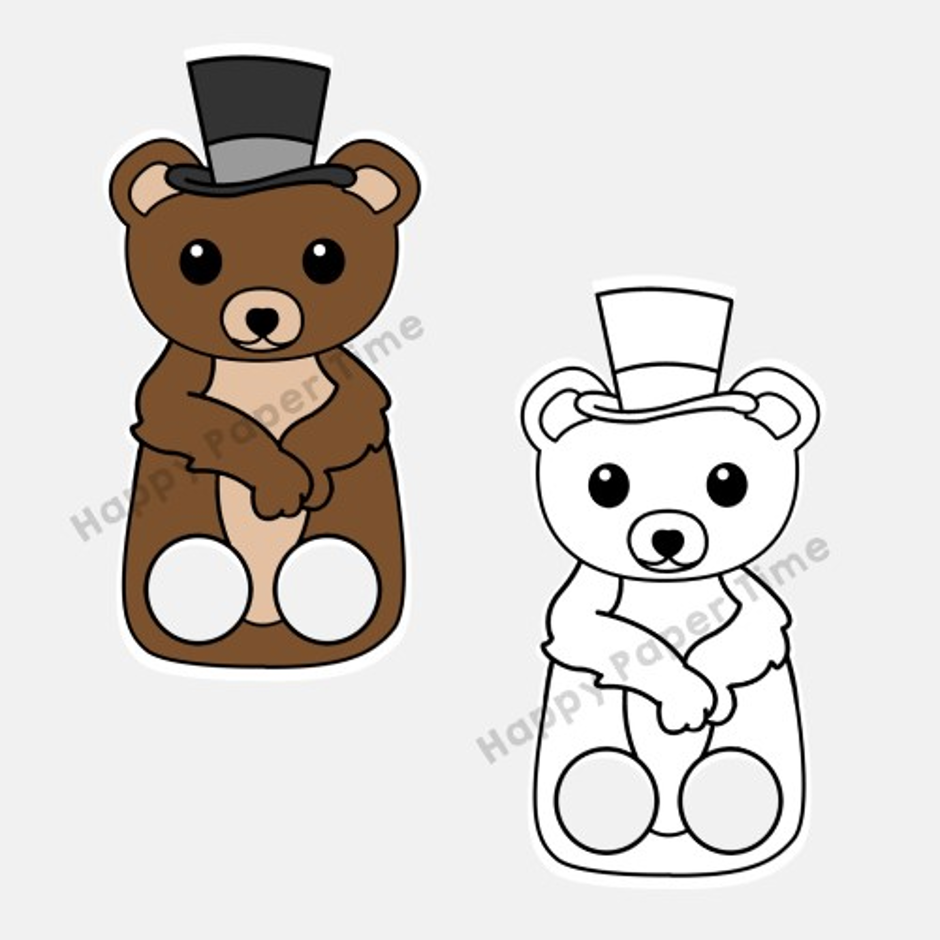 Bear finger puppet printable woodland animal coloring paper craft activity play made by teachers