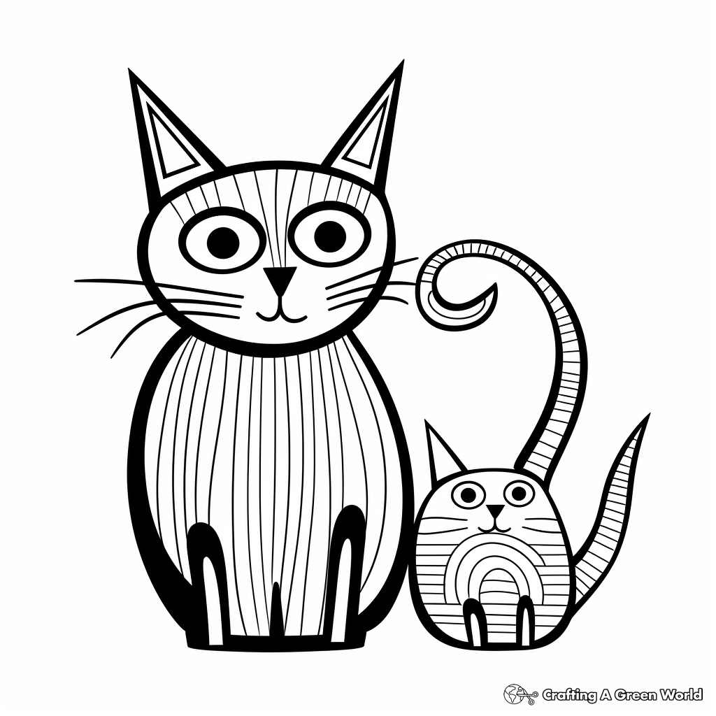 Cat and mouse coloring pages