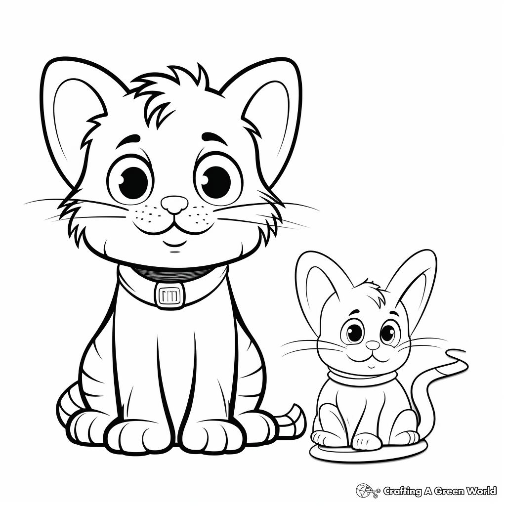 Cat rat coloring pages