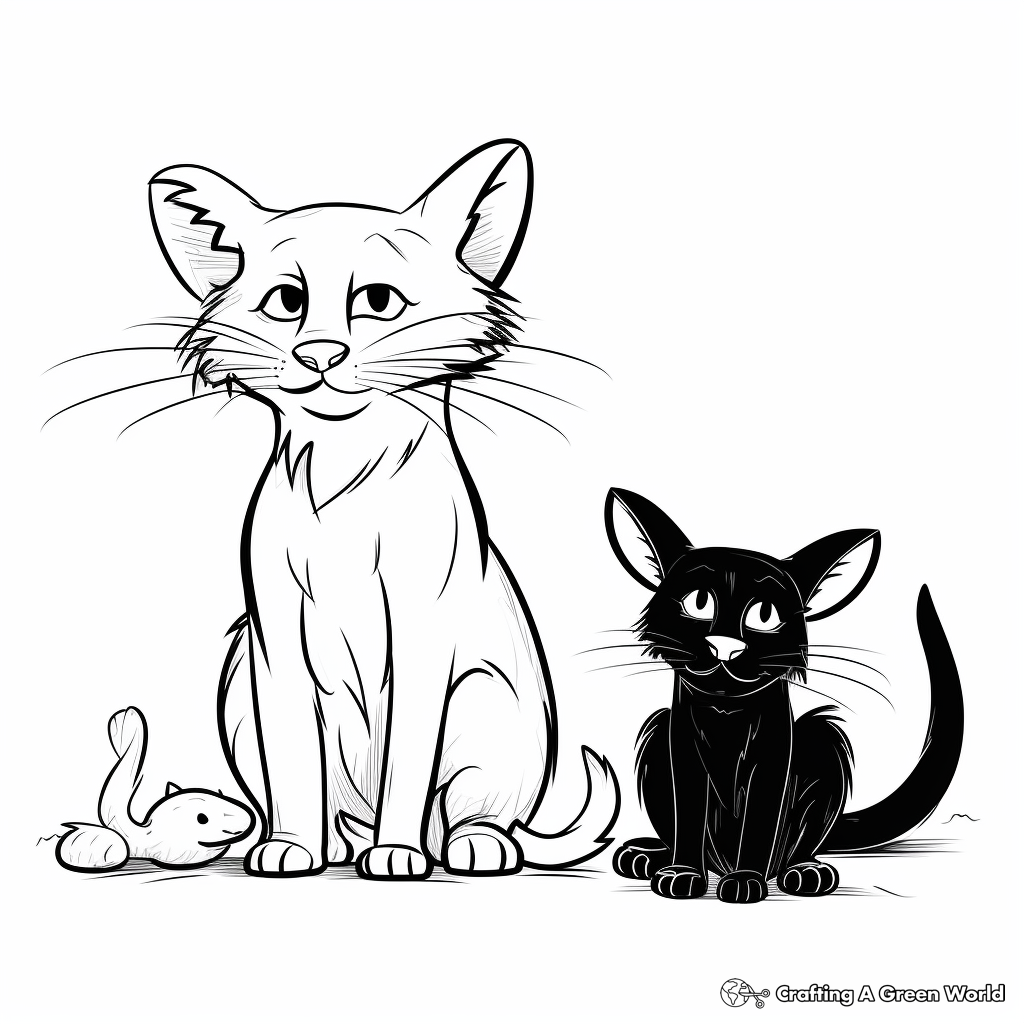 Cat rat coloring pages
