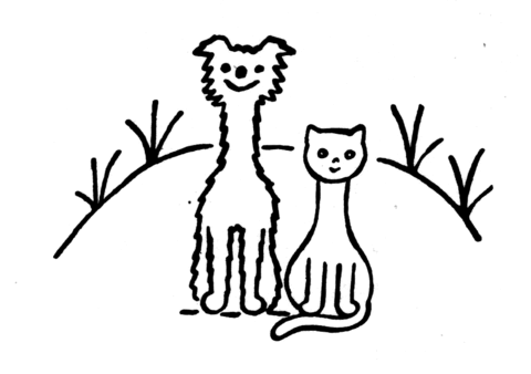 Story about a dog and a cat coloring page free printable coloring pages