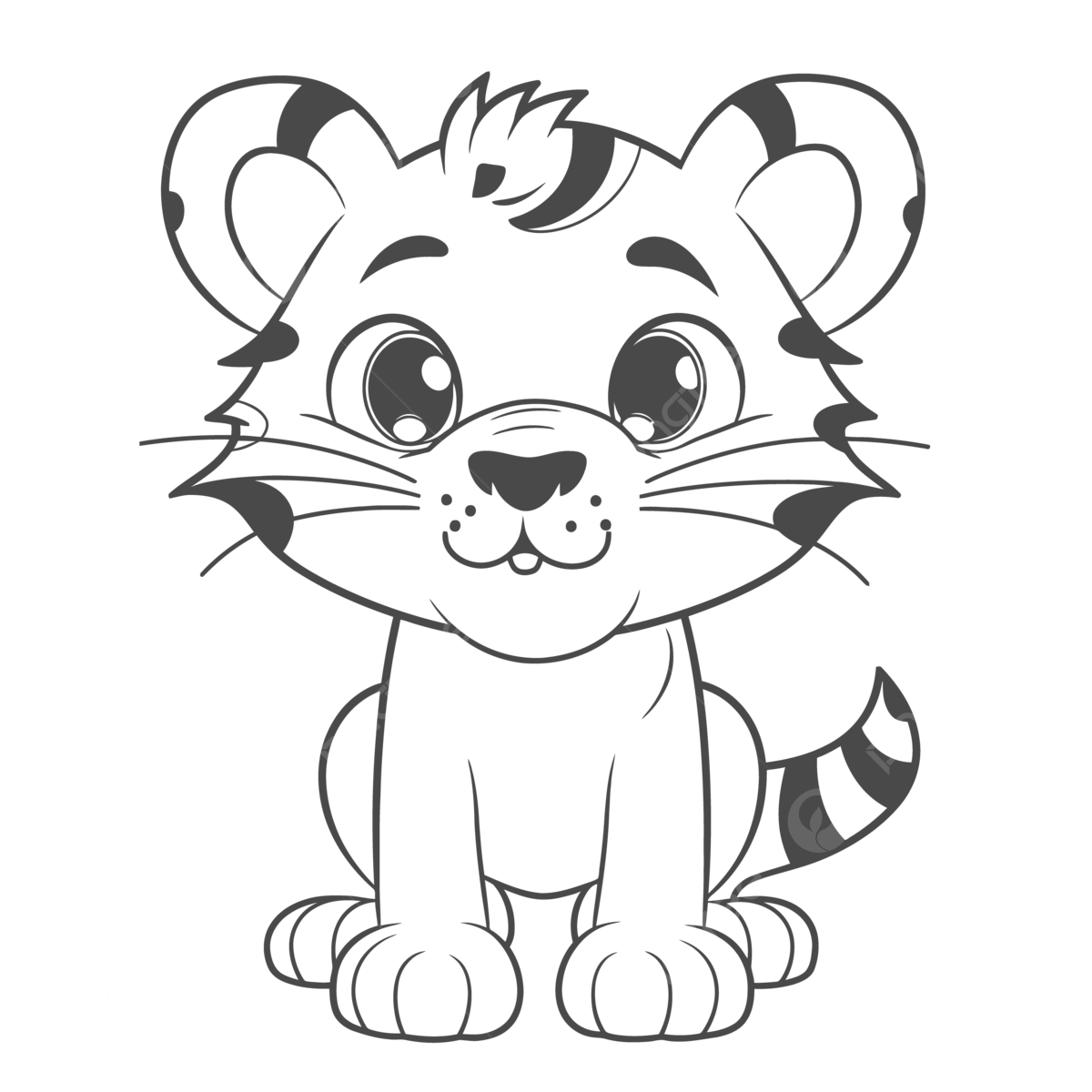 Tiger coloring vector art png images free download on