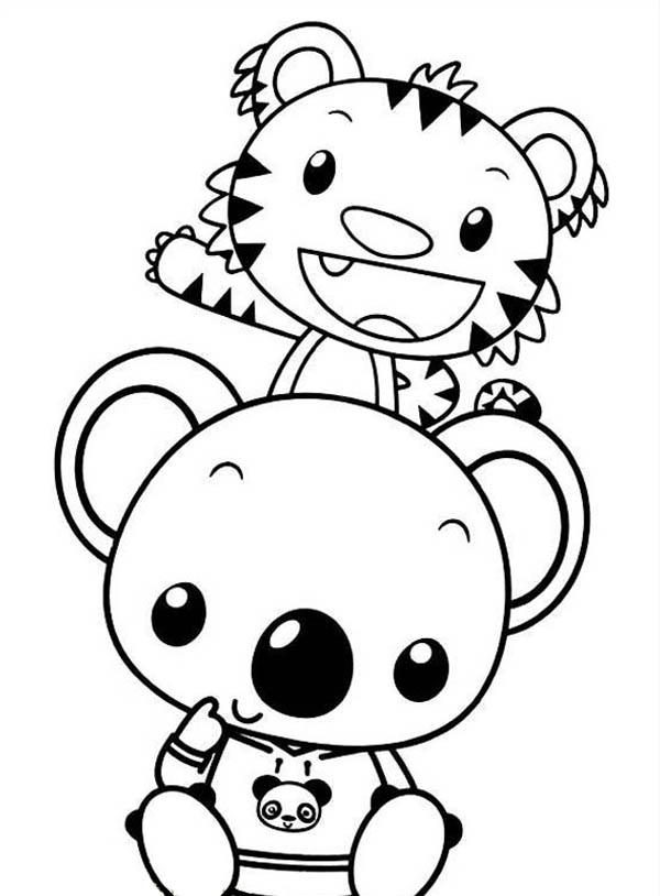 Rintoo and tolee from ni hao kai lan coloring page