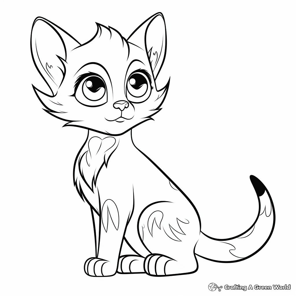Detailed cat coloring pages