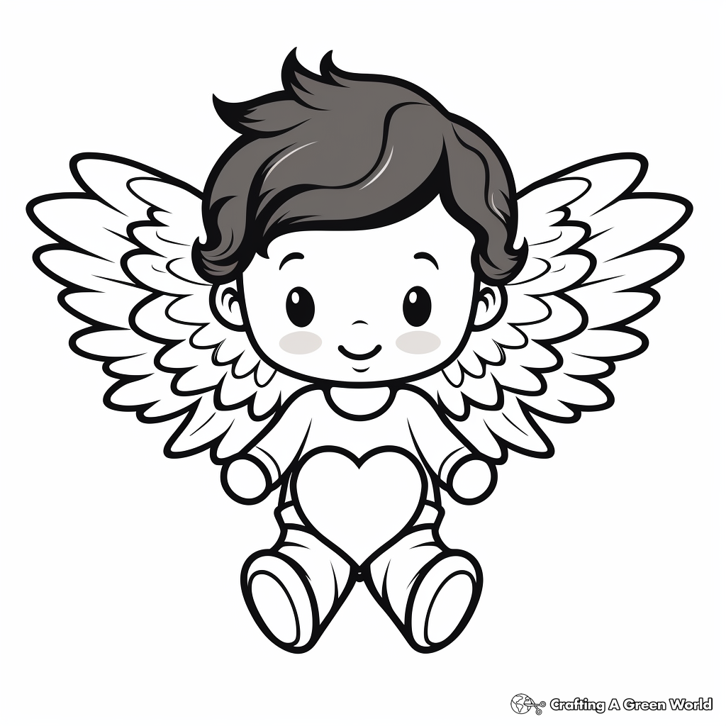 Heart with wings coloring pages