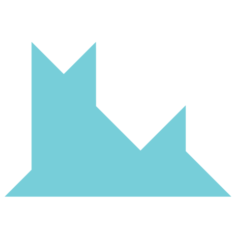 Tangram cat shape and solution free printable puzzle games