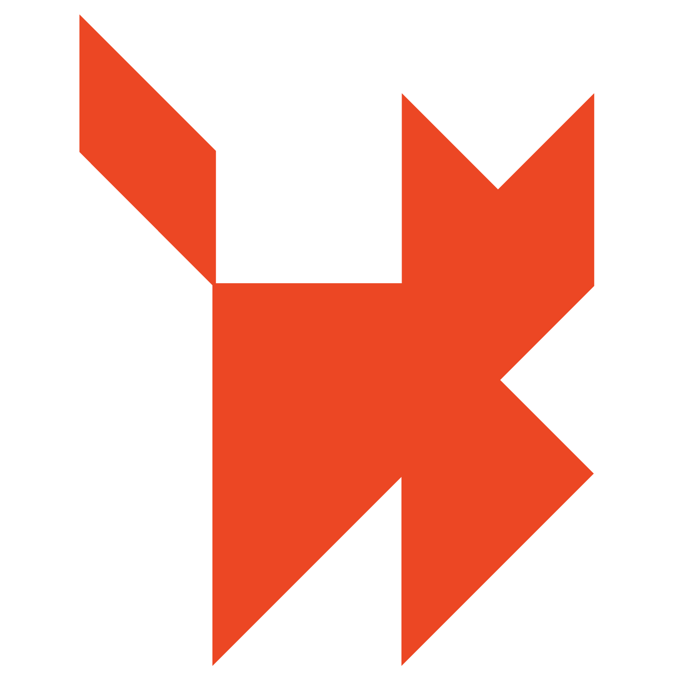 Tangram cat shape and solution free printable puzzle games