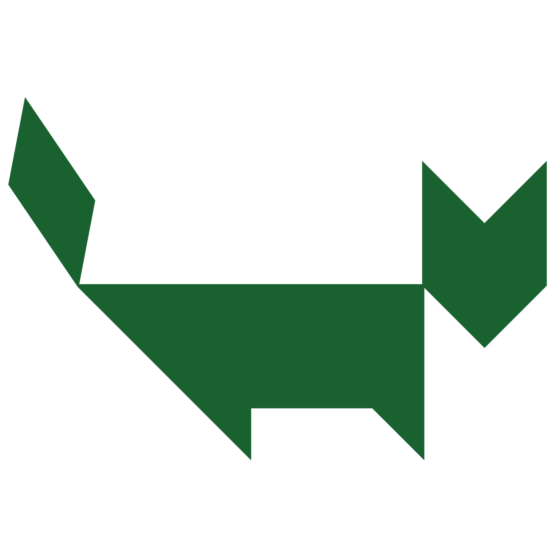 Tangram cat shape and solution free printable puzzle games