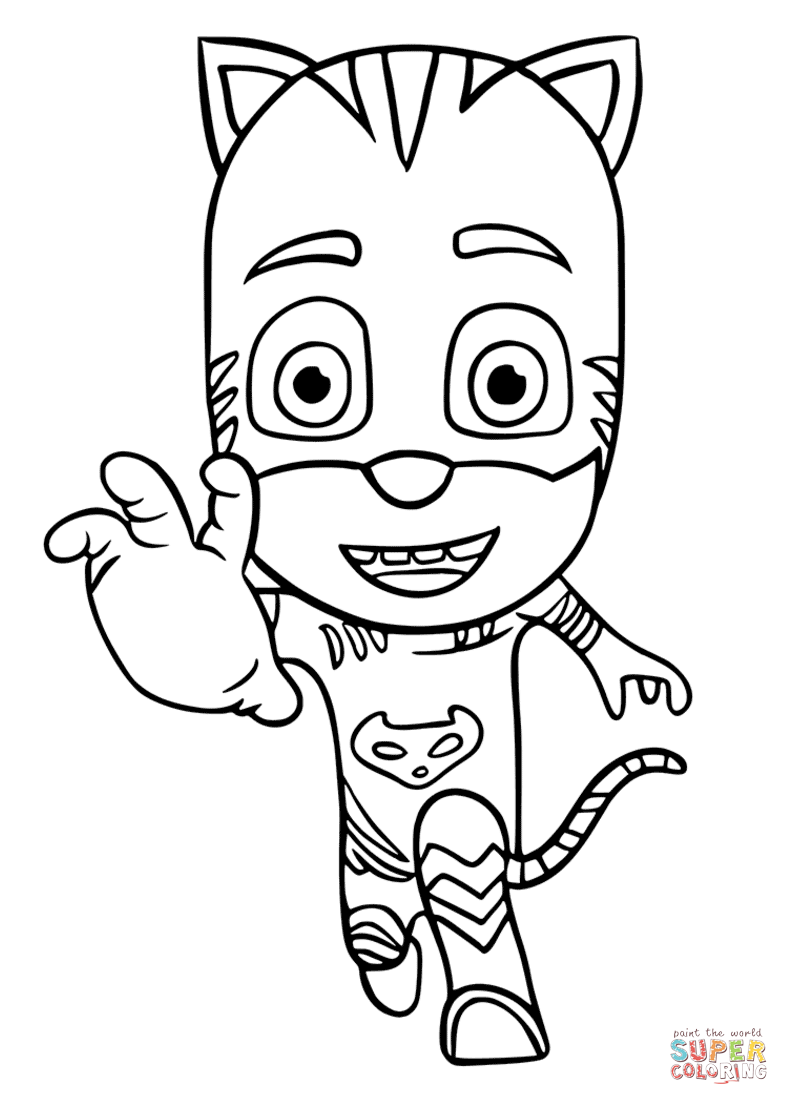 Catboy from pj masks coloring page free printable coloring pages