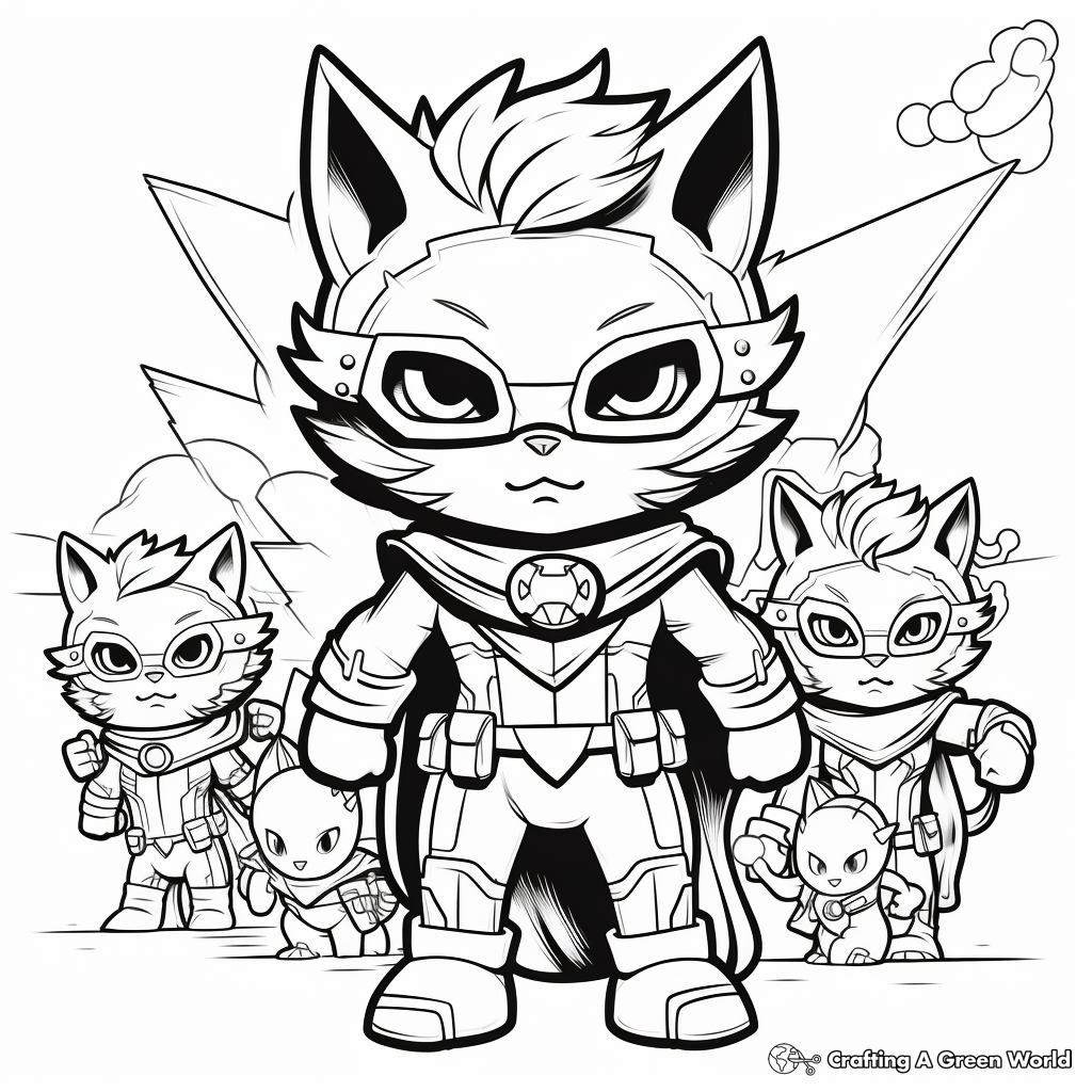Super kitties coloring pages