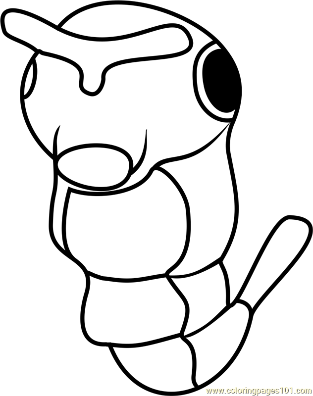 Caterpie pokemon go coloring page for kids