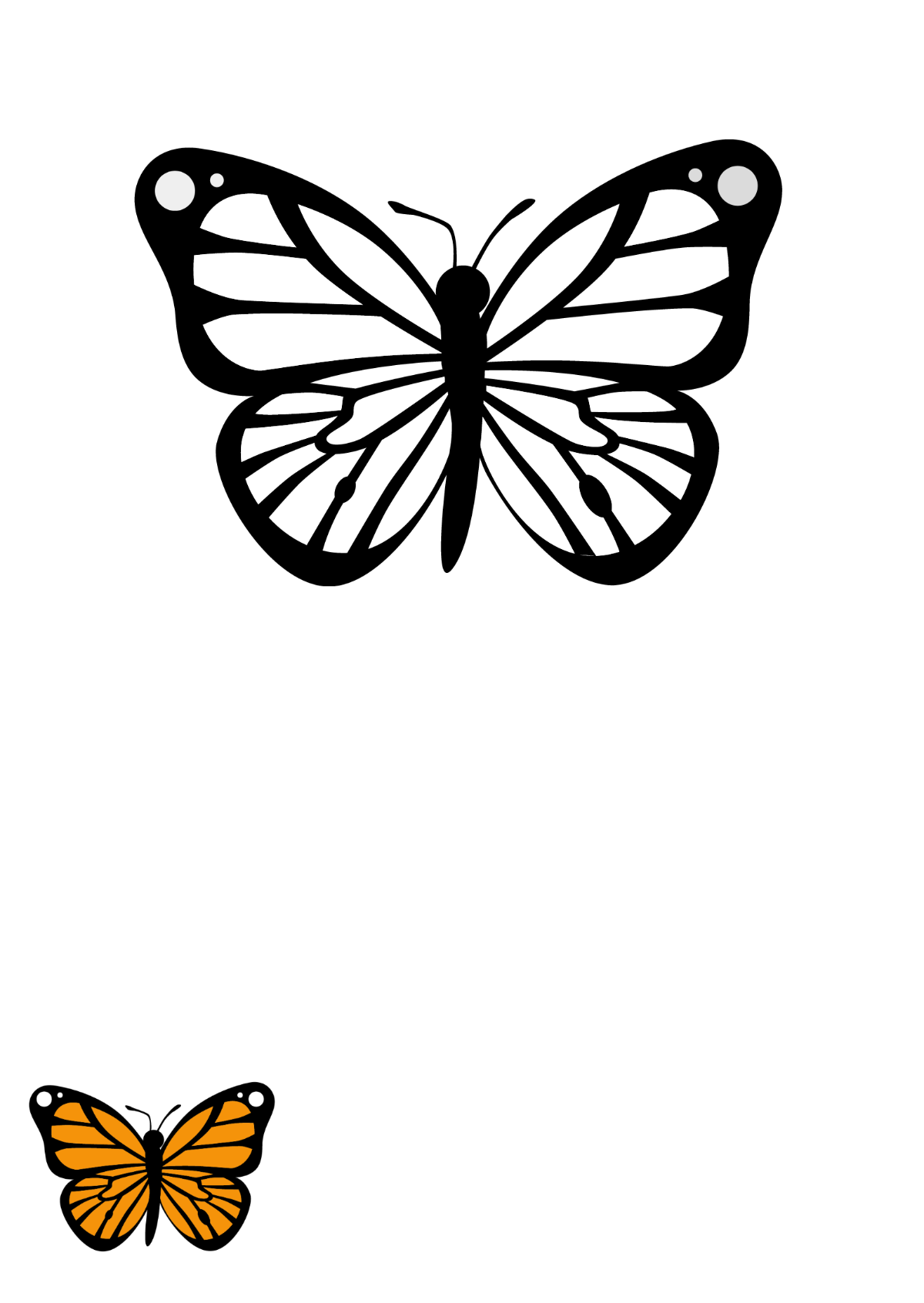 Free butterfly coloring page s examples
