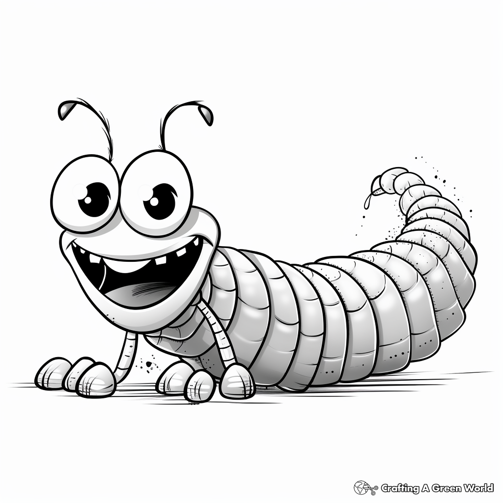 Worm coloring pages