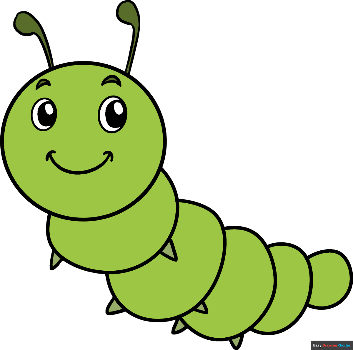 How to draw a cute caterpillar