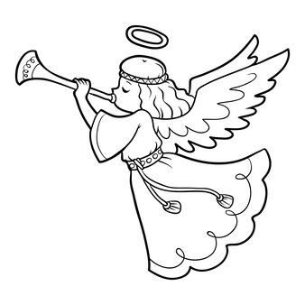 Page angel coloring activity vectors illustrations for free download