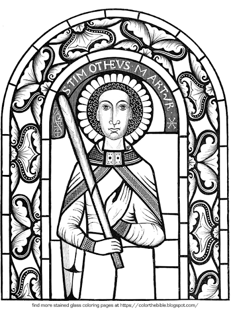 Color the bible st timothys window coloring page