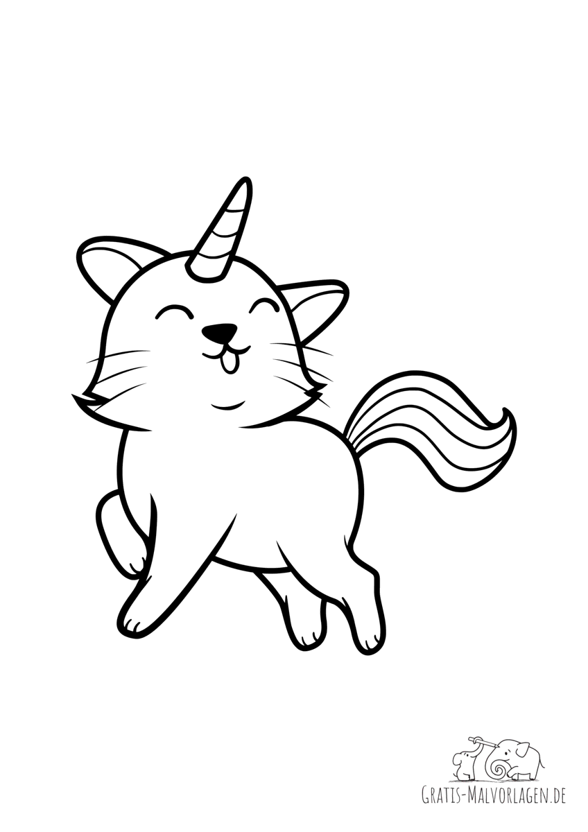 Ausmalbild proud caticorn