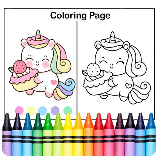 Unicorn coloring girl games