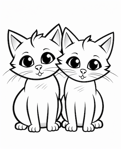 Cats coloring page