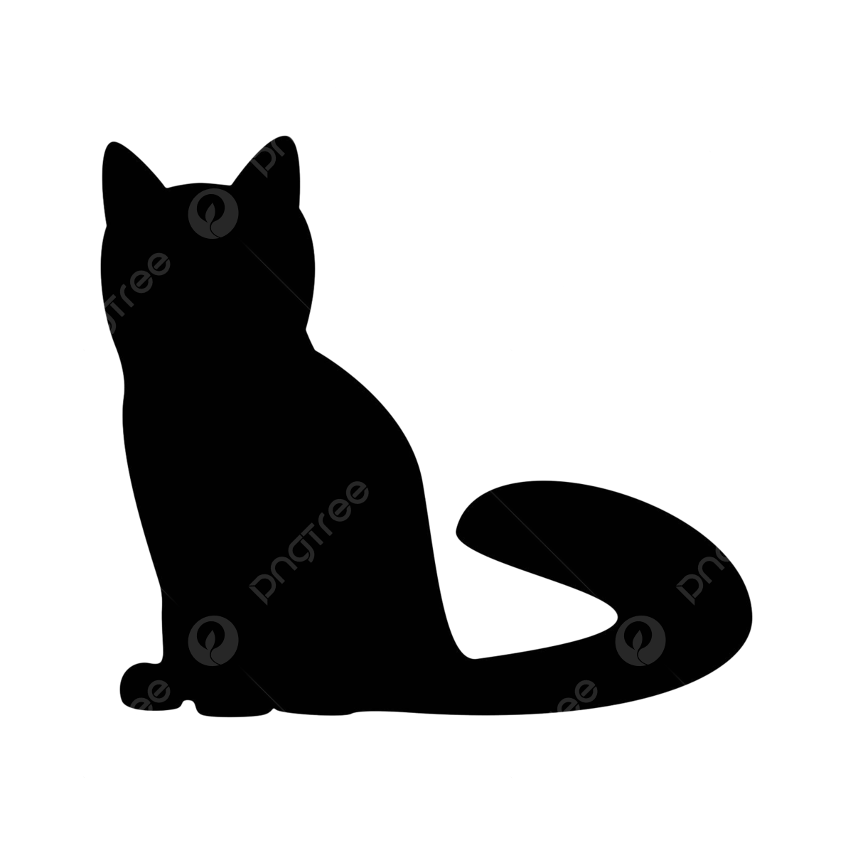 Cat the black color icon tail sign sitting vector tail sign sitting png and vector with transparent background for free download
