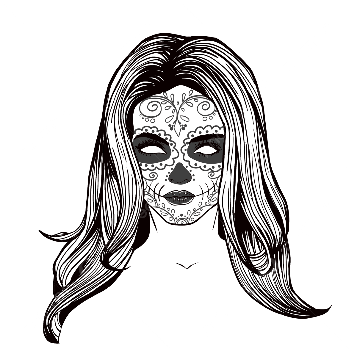Day of the dead hd transparent mexican womens day of the dead day of the dead facial painting female png image for free download