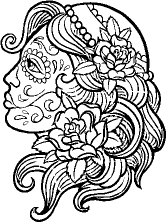 Download catrina tattoo coloring page