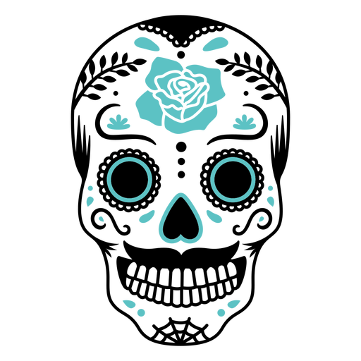 Hand drawn rose skull mexican day of dead png svg design for t