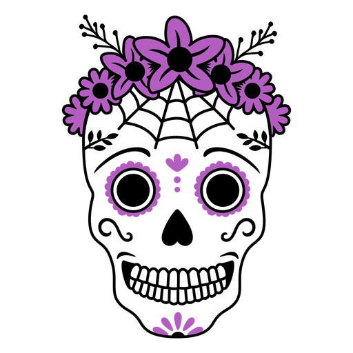 Hand drawn floral skull mexican day of dead png svg design for t