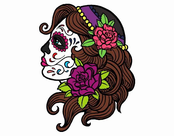 Dibujo de tatuaje de catrina pintado por en el dãa