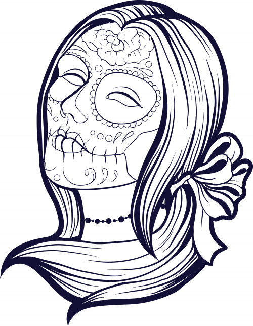 Sugar skull advanced coloring