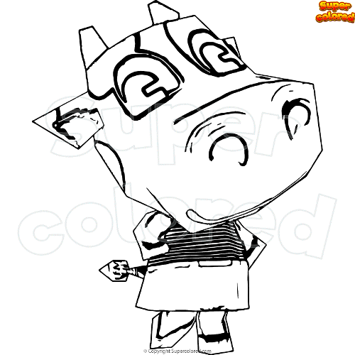 Coloring page animal crossing belle
