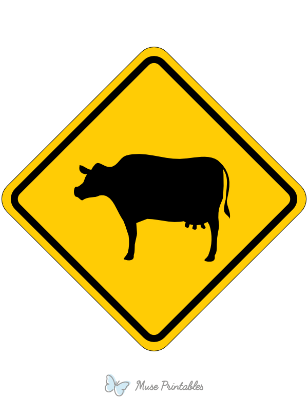 Printable cattle crossing sign