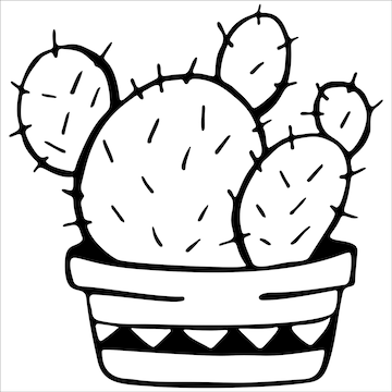 Premium vector cute hand drawn doodle vector cactuse in the pot