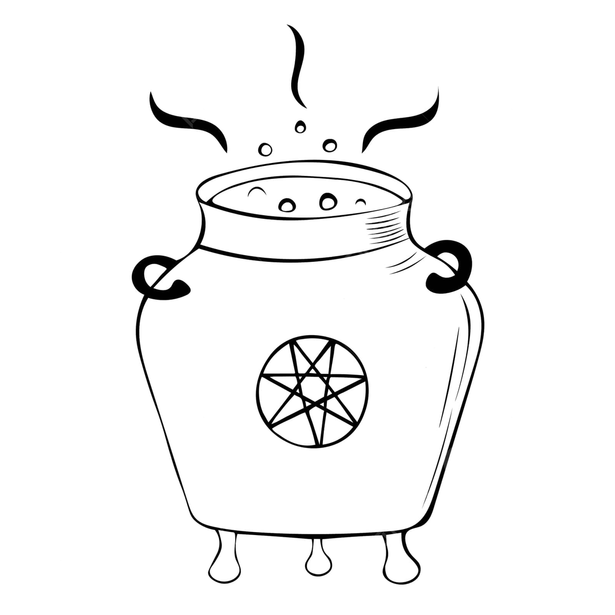 Witchs cauldron with potion and bubbleshanddrawn vector illustration vector background horror doodle png and vector with transparent background for free download