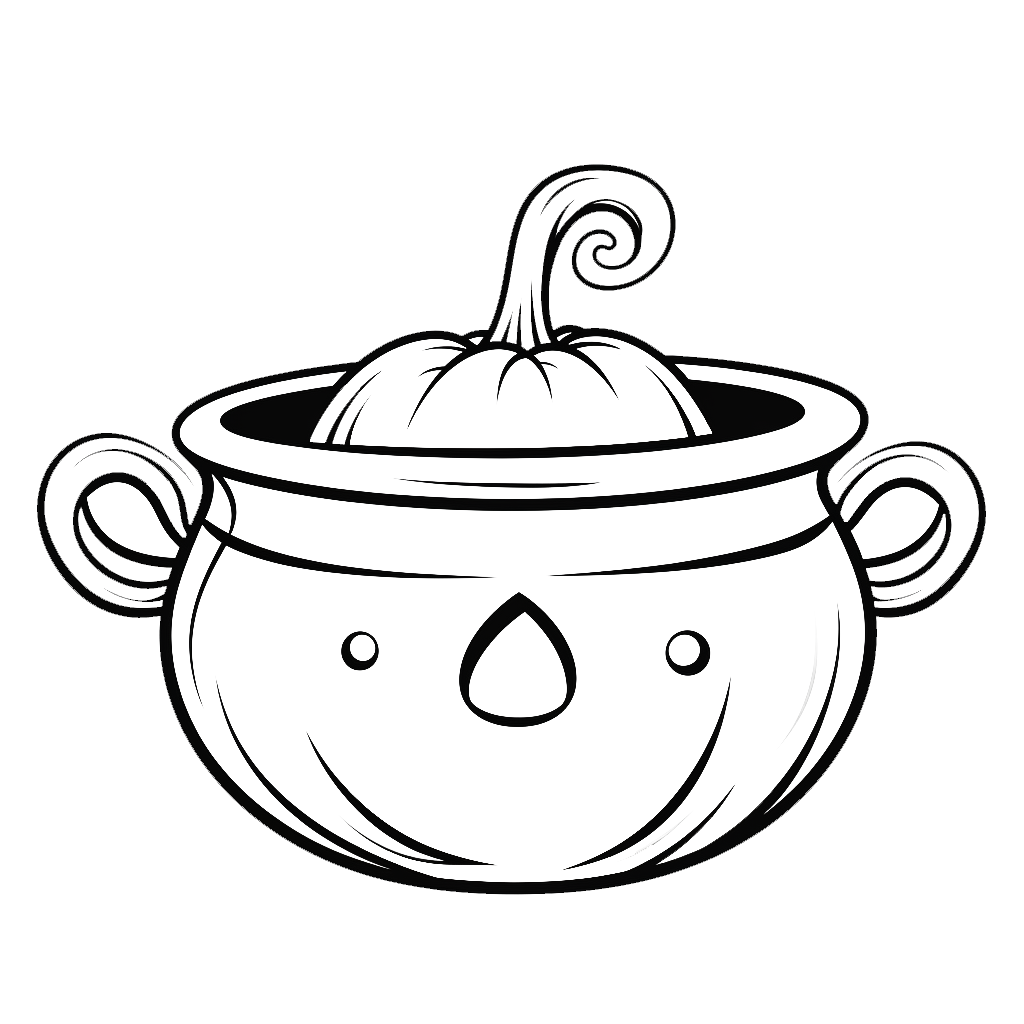 Cauldron halloween themed coloring page by coloringcorner on