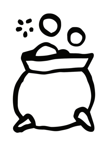 Halloween poison potion pot coloring page free printable coloring pages