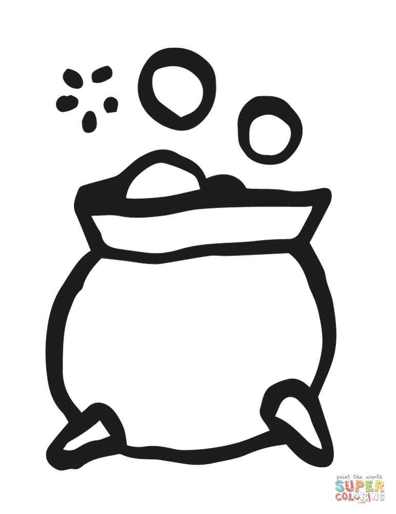Halloween poison potion pot coloring page free printable coloring pages