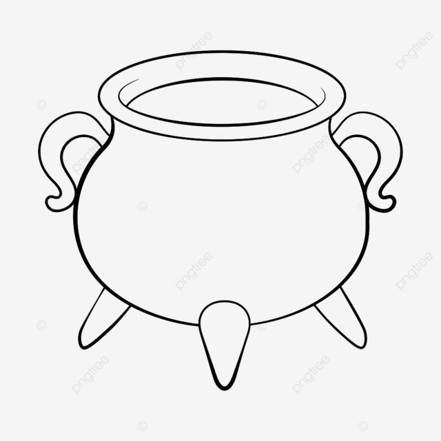 Witch cauldron pot outline isolated on white background witch drawing pot drawing cauldron drawing png and vector with transparent background for free download